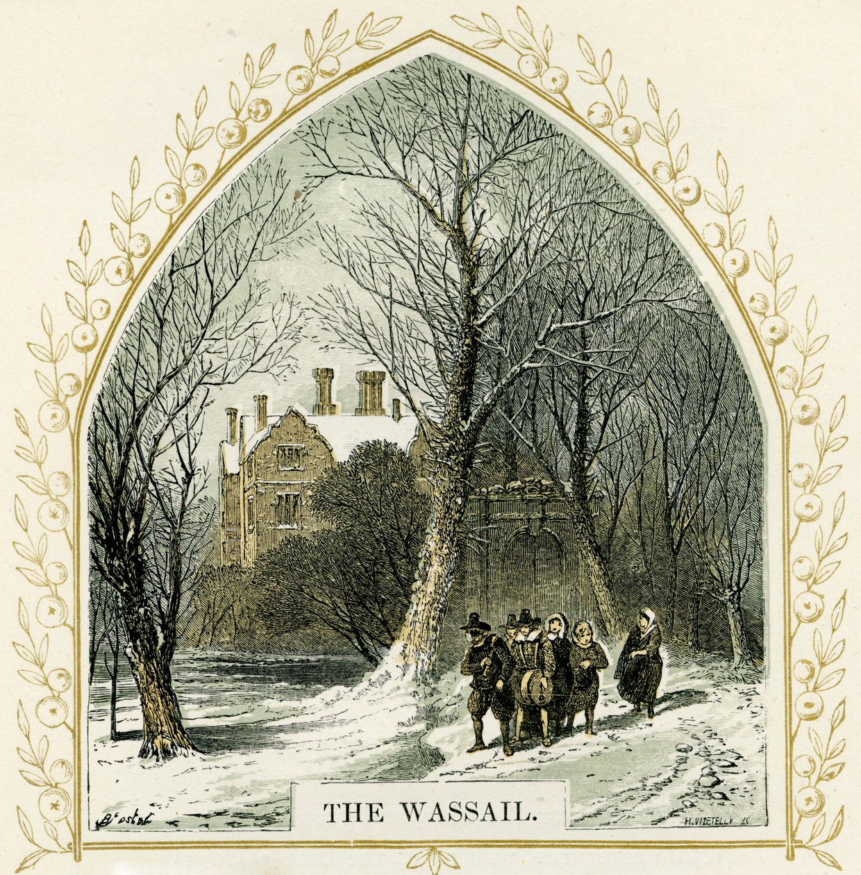 The Wassail - illustration by Birket Foster by Myles Birket Foster