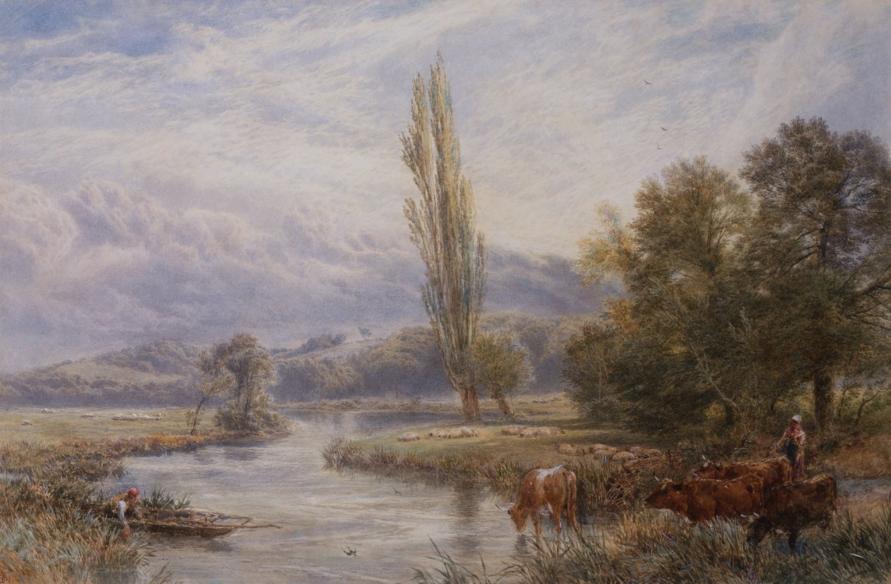 The Watering Place by Myles Birket Foster