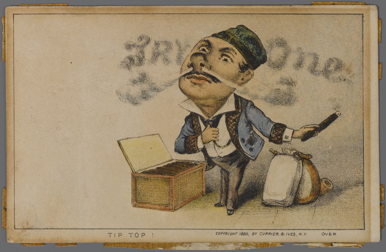 Advertisement for Tip Top Cigars by N. and Ives, J.M. Currier