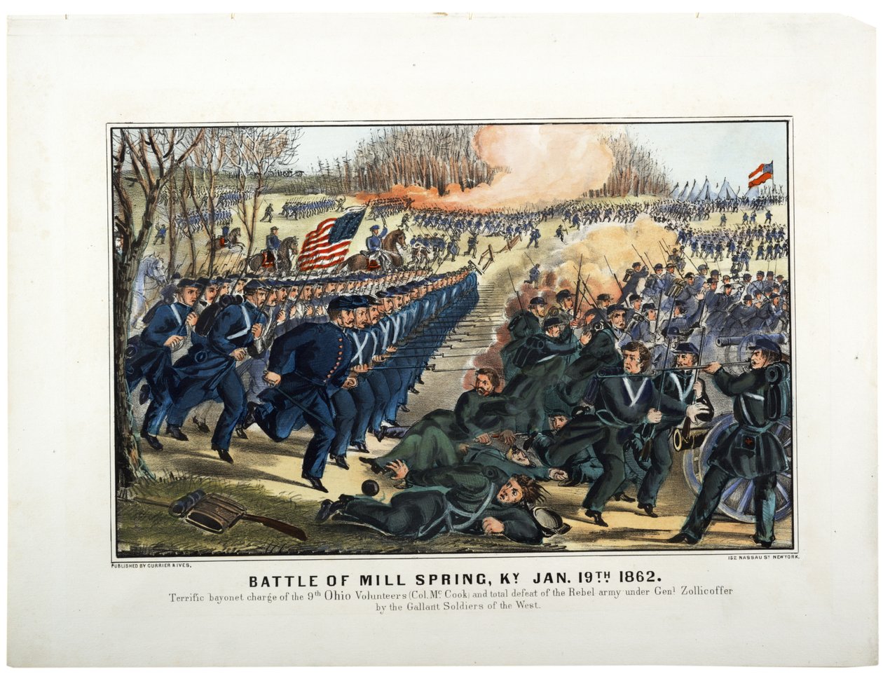Battle of Mill Spring, Ky. Jan 19th 1862 by N. and Ives, J.M. Currier