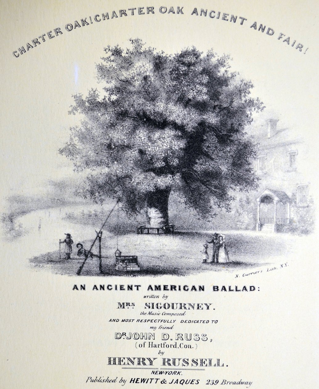 Charter Oak! Charter Oak Ancient and Fair by N. and Ives, J.M. Currier
