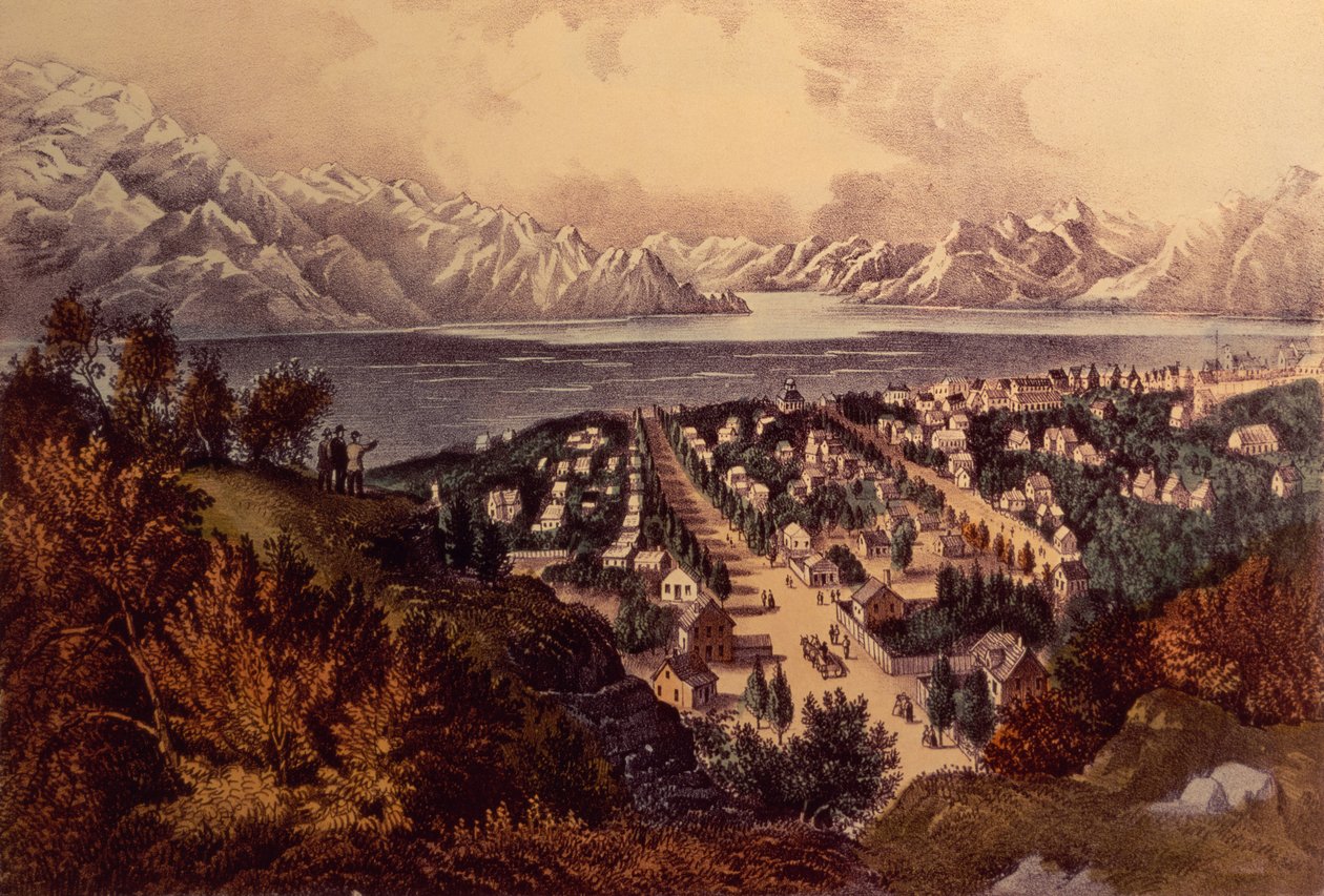 Great Salt Lake, Utah by N. and Ives, J.M. Currier