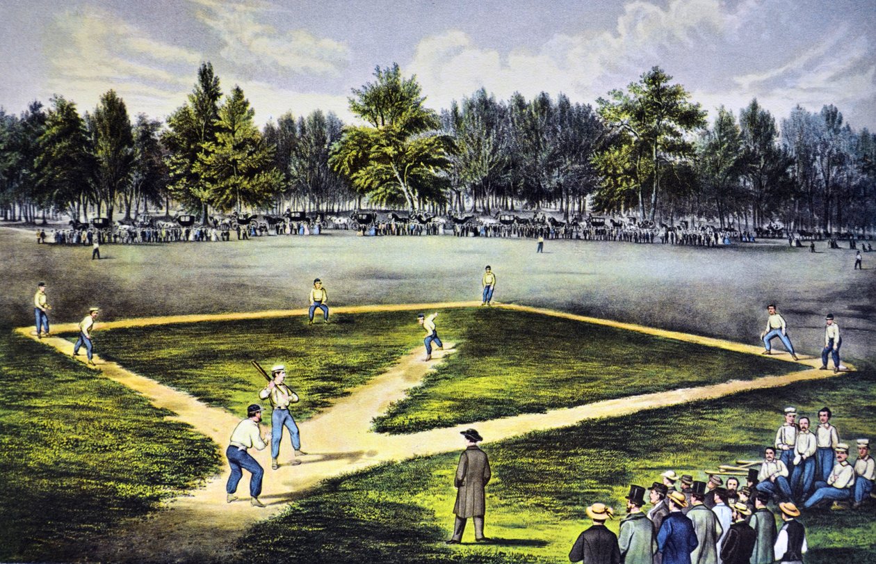 The American National Game of Base Ball by N. and Ives, J.M. Currier
