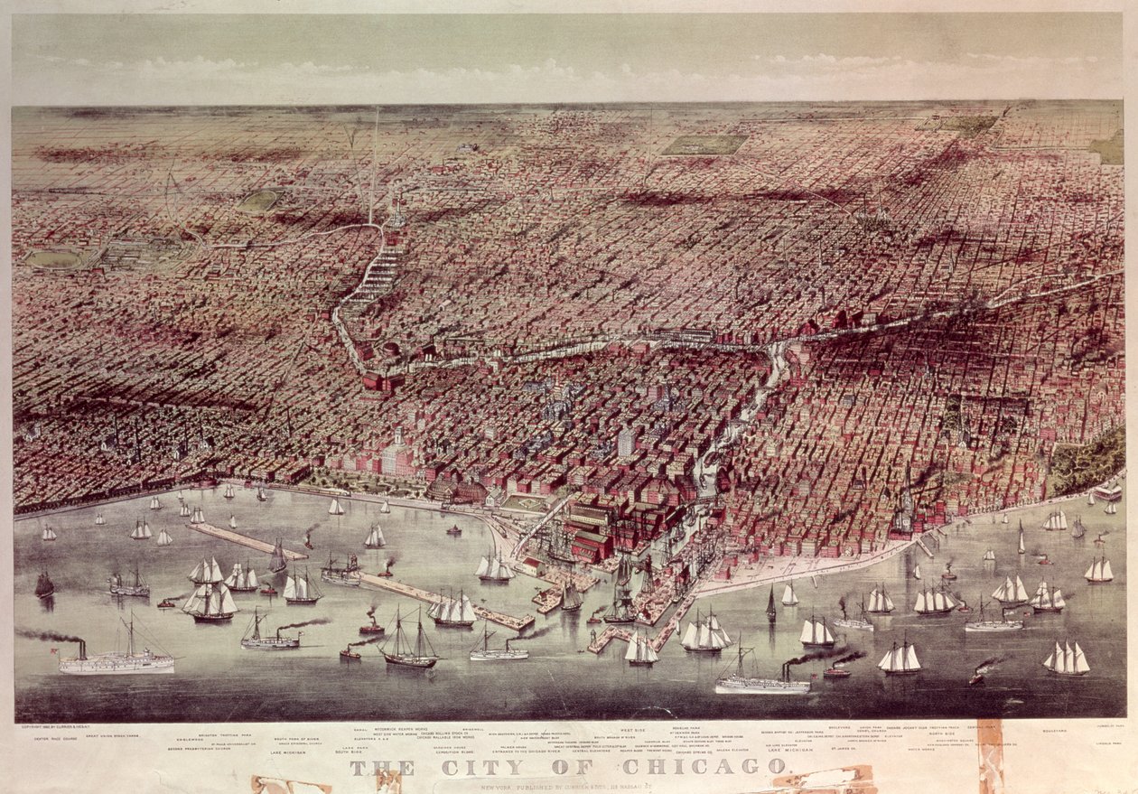 The City of Chicago, Illinois, 1892 by N. and Ives, J.M. Currier