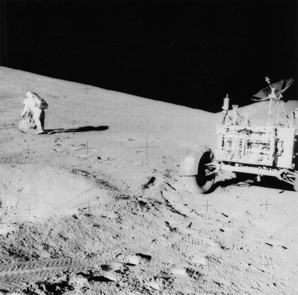 Astronaut David Scott on the Slope of Hadley Delta during Apollo 15, 1971 by NASA Images