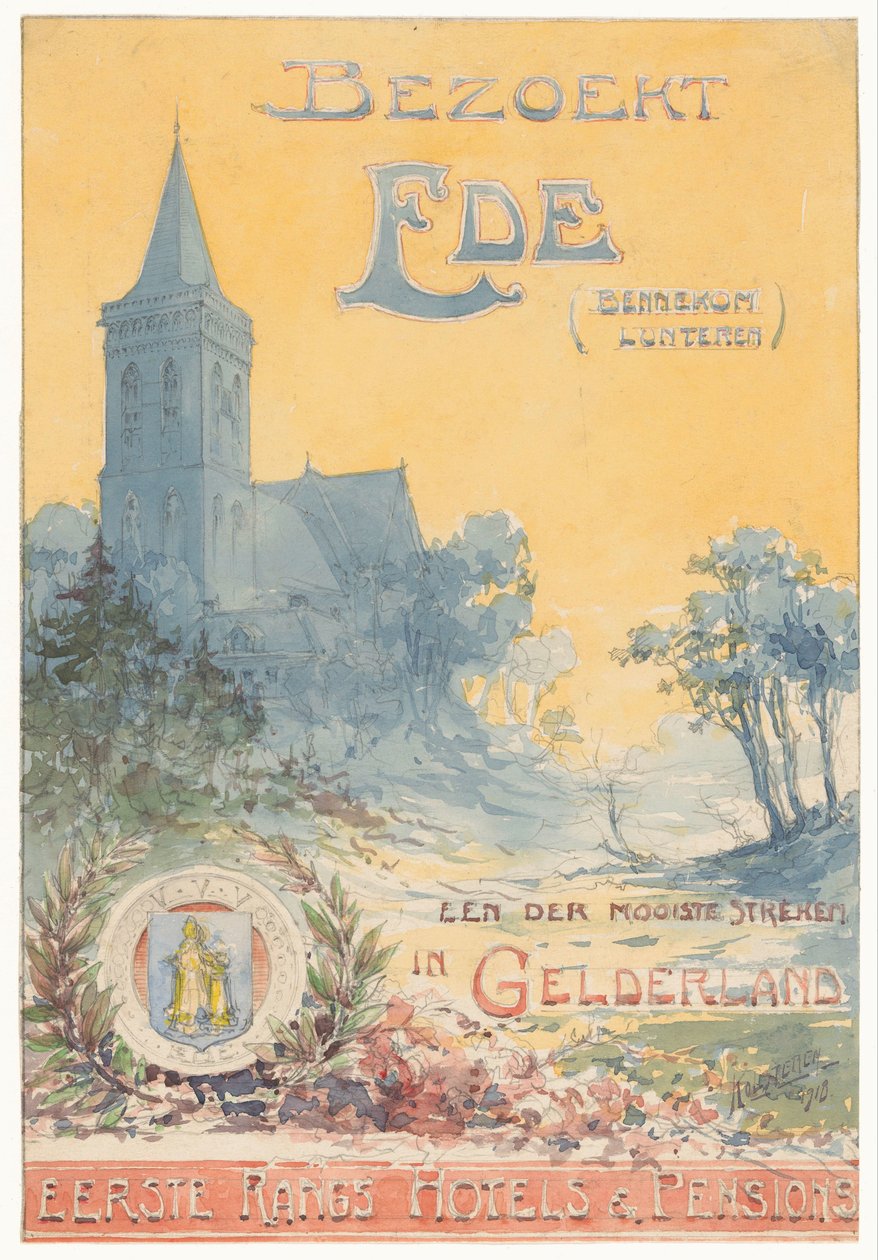 Visit Ede, One of the Most Beautiful Regions in Gelderland by N.M. Kolsteren (signed by artist)