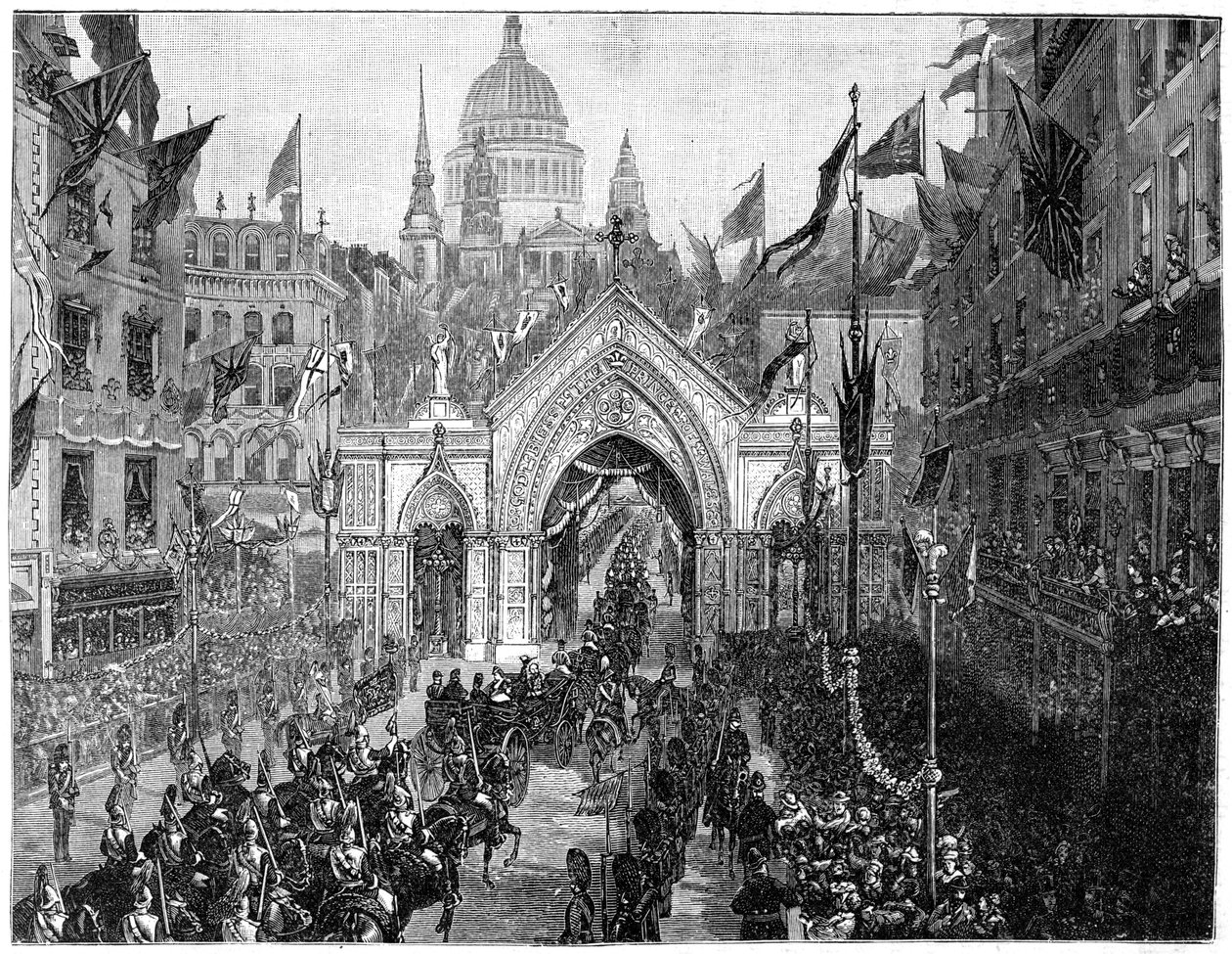 The procession at Ludgate Hill, Thanksgiving Day, London, 1900 by N. Chevalier