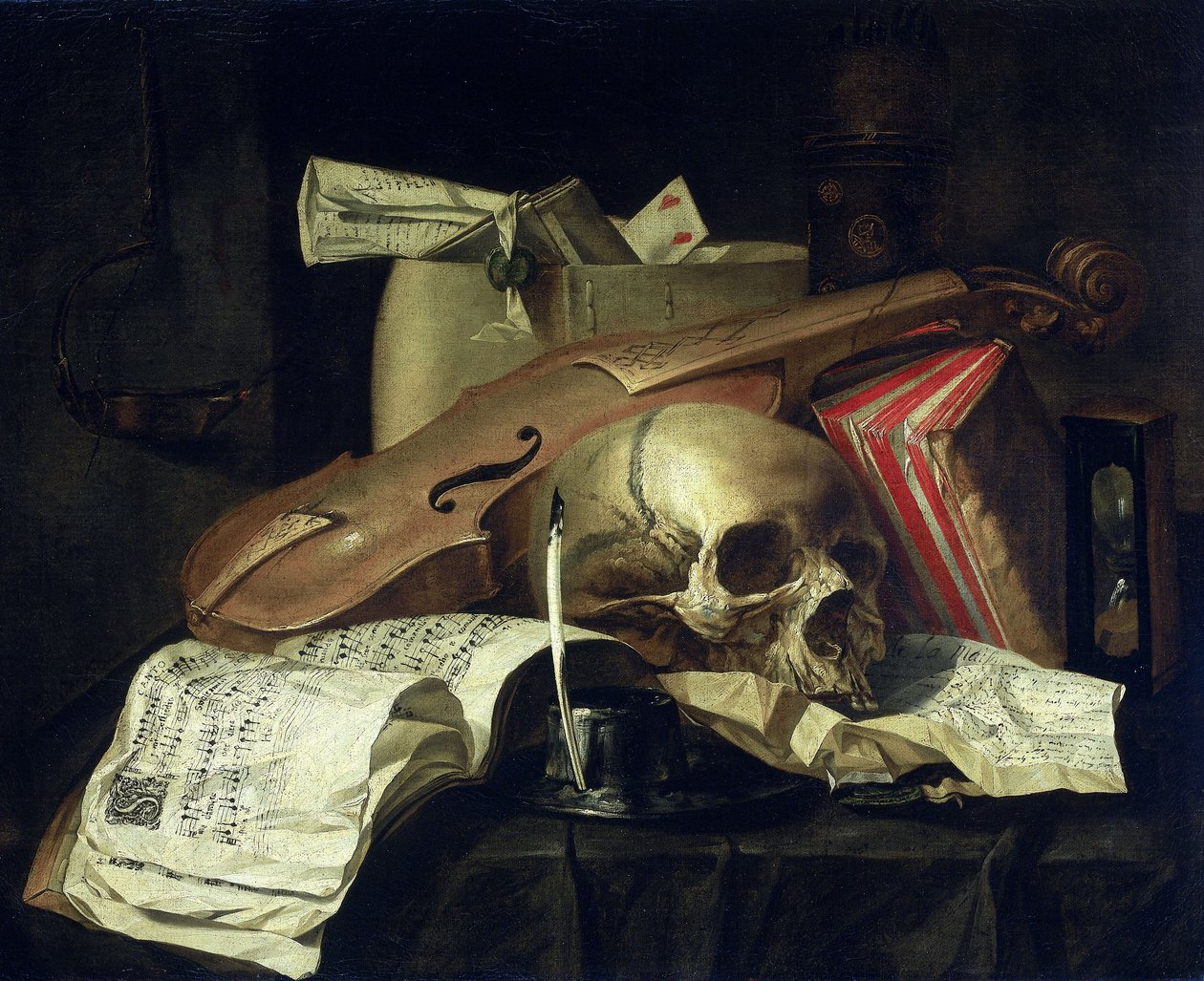 Vanitas Still Life by N. L. Peschier