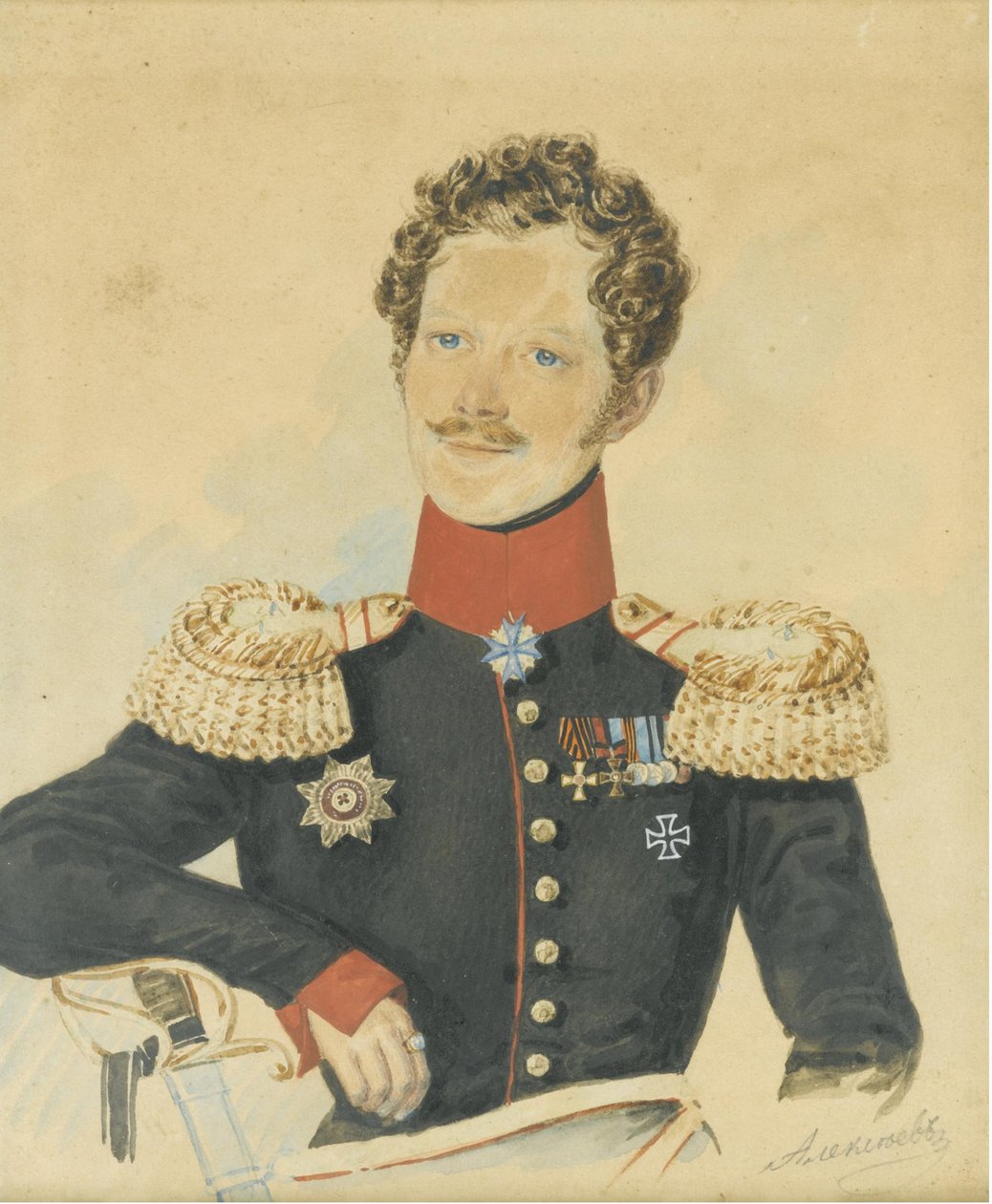 Portrait of Yegor Fyodorovich Meiendorf 1794-1879 by N. M. Alexeyev