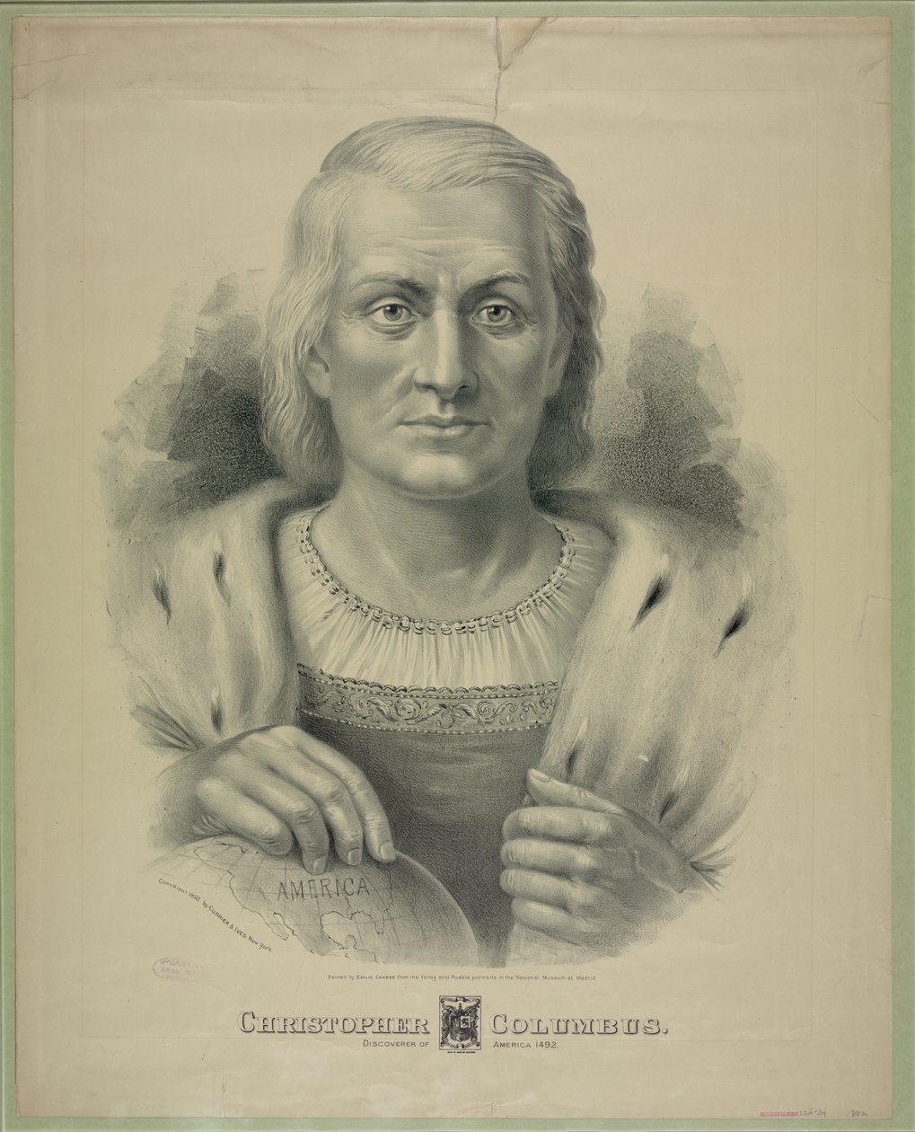 Portrait of Christopher Columbus (1451 - 1506) by Currier and Ives