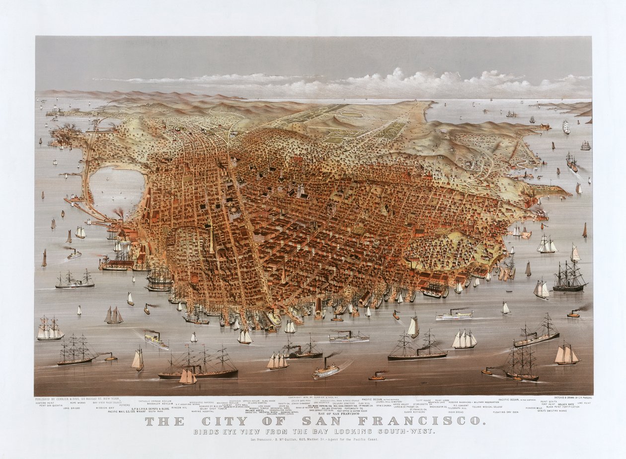 The City of San Francisco by Currier & Ives, c.1878 by Currier and Ives