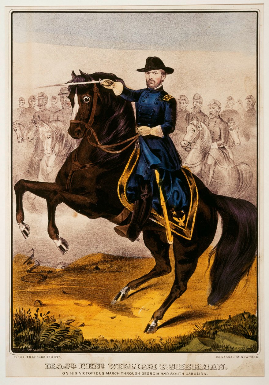 William Tecumseh Sherman, Union-General During the American Civil War by N. and Ives J.M. (1824 95) Currier