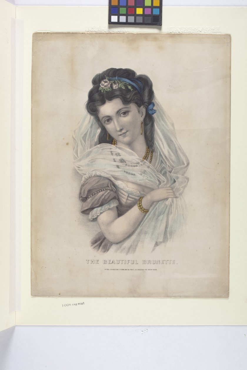 Beautiful Brunette by N. and Ives J.M. (1824 95) Currier