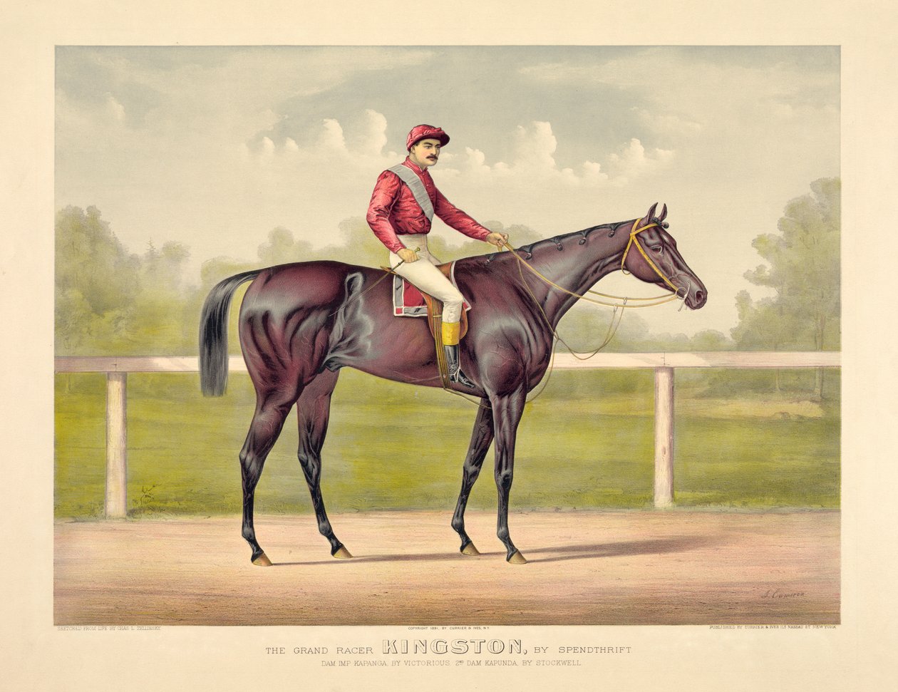 Grand Racer Kingston by Currier & Ives by Currier and Ives