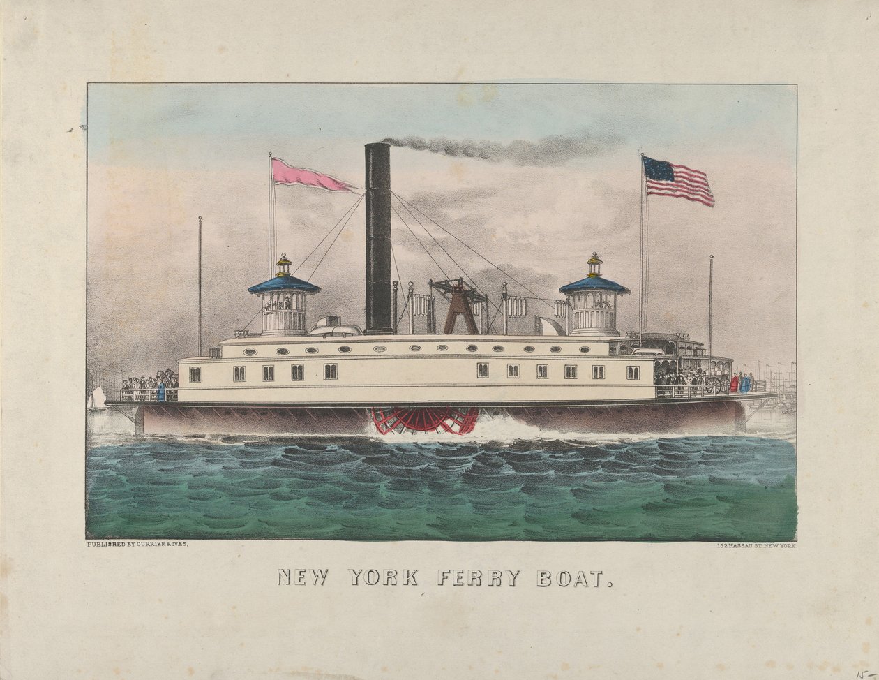 New York Ferry Boat, c.1860-65 by Currier and Ives