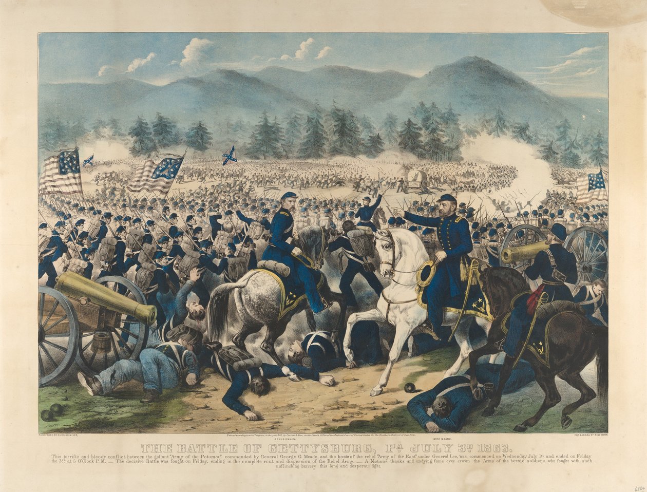 The Battle of Gettysburg, Pa., July 3rd by Currier and Ives