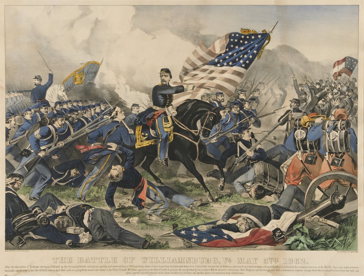 The Battle of Williamsburg, Virginia on May 5th 1862 by Currier and Ives