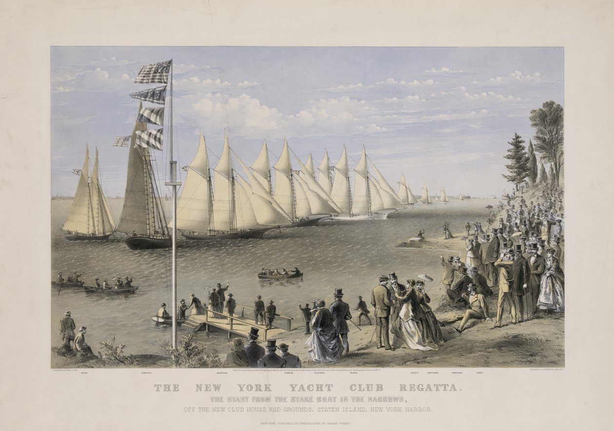 The New York Yacht Club Regatta, c.1869 by Currier and Ives