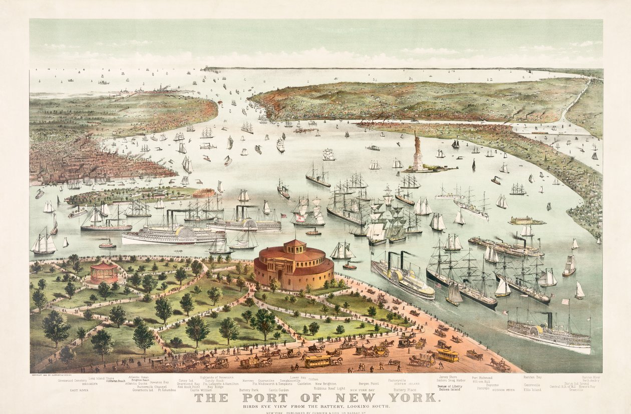 The Port of New York by Currier & Ives by Currier and Ives