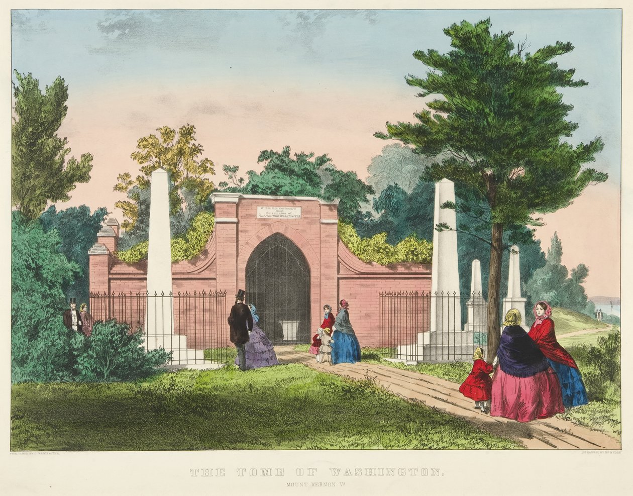 The Tomb of Washington, Mount Vernon, Virginia by Currier and Ives