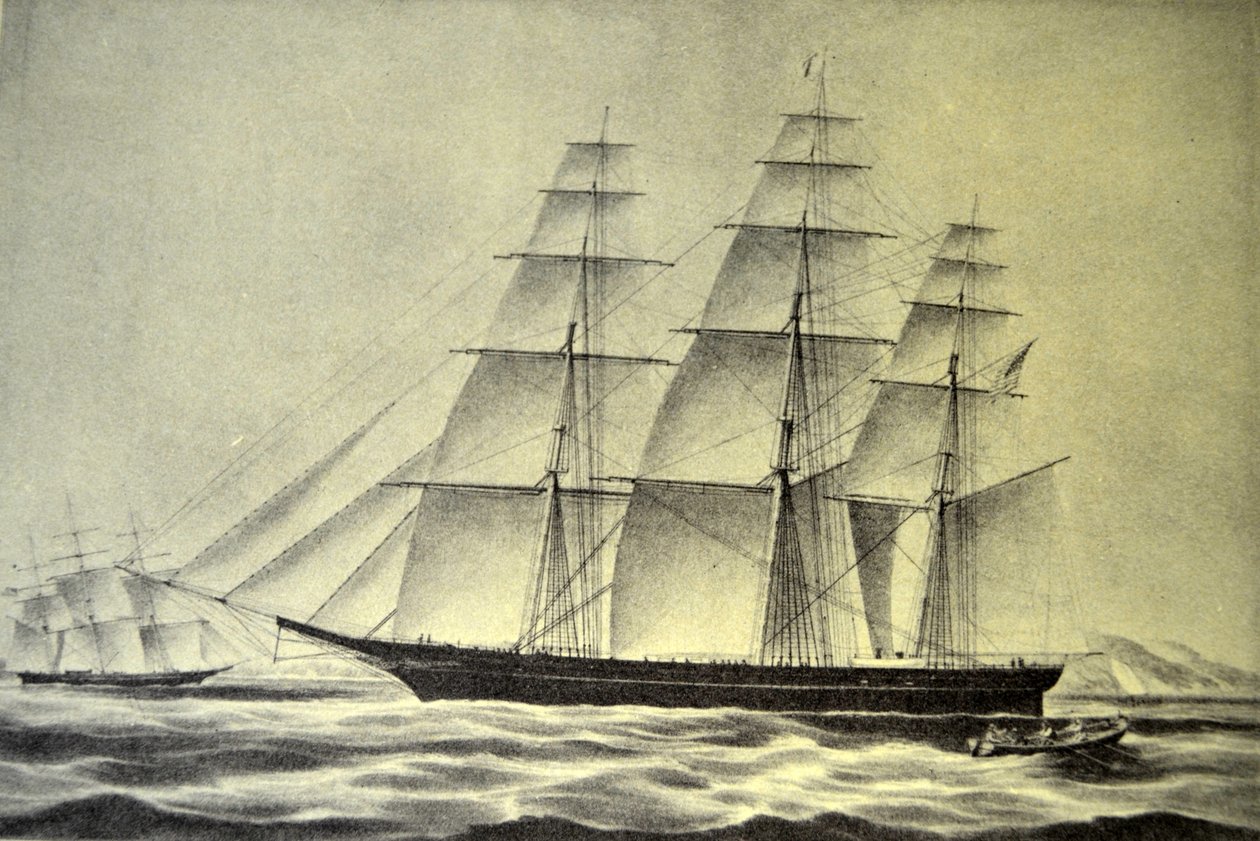 Currier & Ives Illustration 19th Century. The Clipper Ship Hurricane by N. and Ives, J.M. Currier