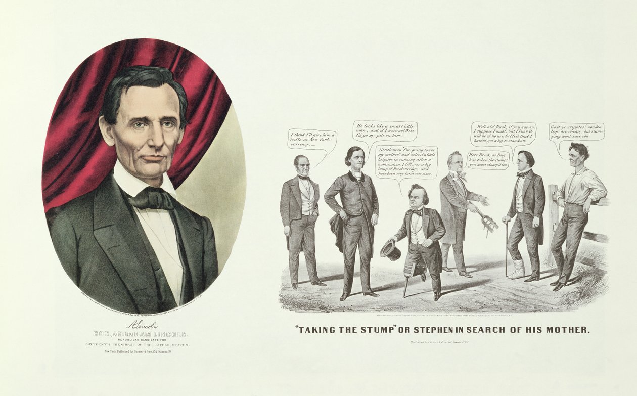 Hon. Abraham Lincoln, 16th President of the United States by N. and Ives, J.M. Currier