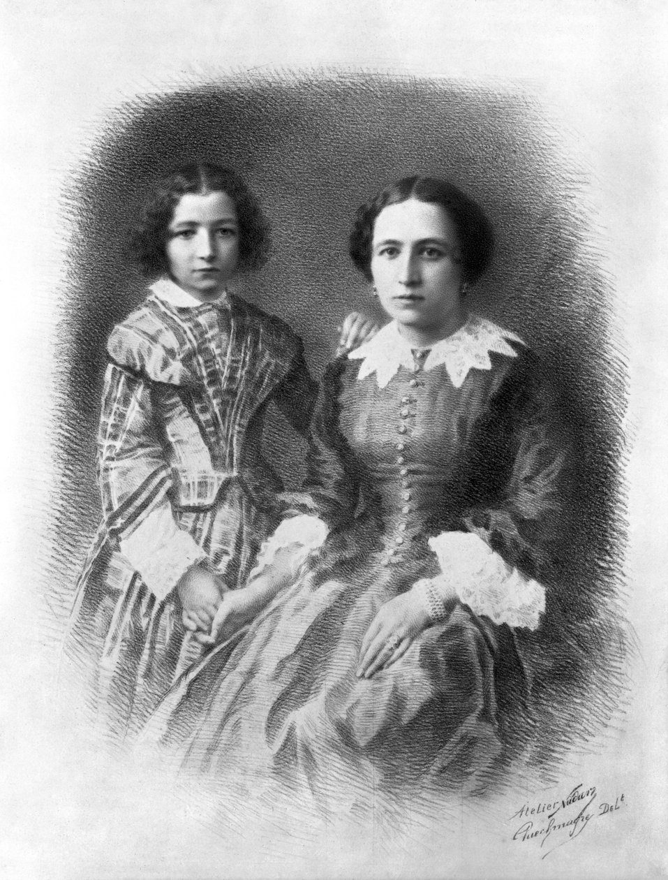 Sarah Bernhardt and Her Mother (1844-1923) by Nadar