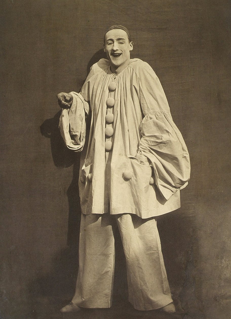 Pierrot Laughing (Charles Deburau), Photo by Nadar, c. 1855 by Nadar