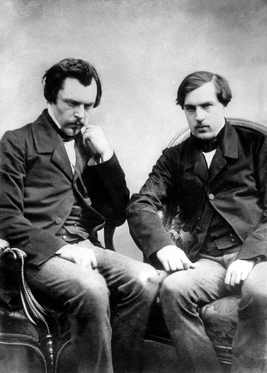 French Writers Brothers Edmond and Jules de Goncourt c. 1855, Picture by Nadar by Nadar