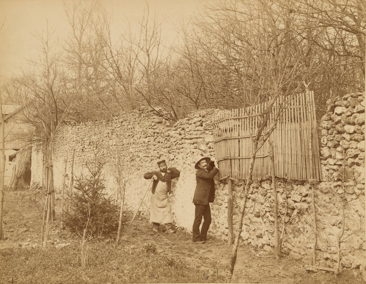 Ermitage de Sénart, a gardener and Jules Belaube by Nadar [Gaspard Félix Tournachon]