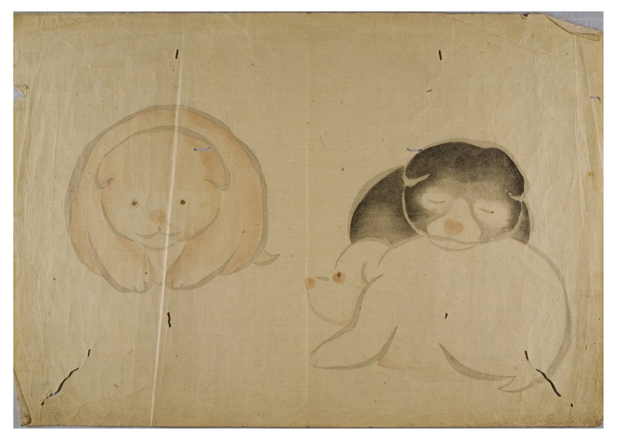 Puppies from the Album An Album of Pictures by Korin by Nakamura Hochu