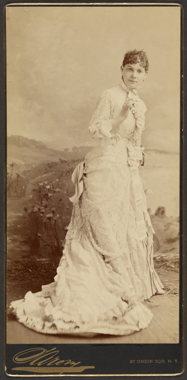 Unidentified Woman in White Gown by Napoleon Sarony