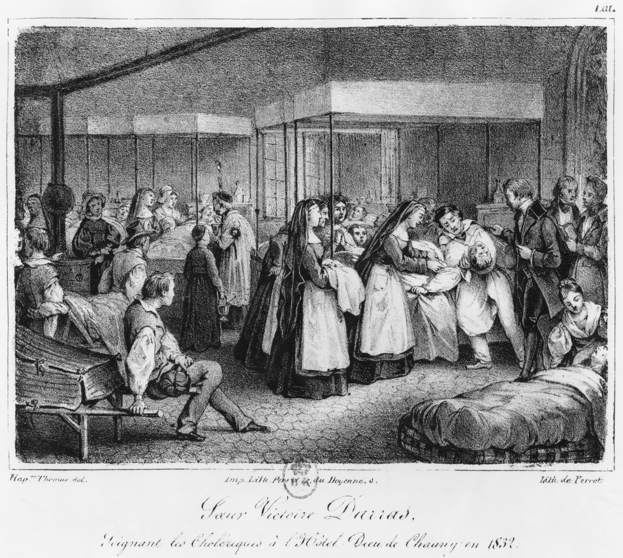 Sister Victoire Darras Tending the Cholera Victims at the Hotel-Dieu of Chauny, 1832 by Napoleon Thomas