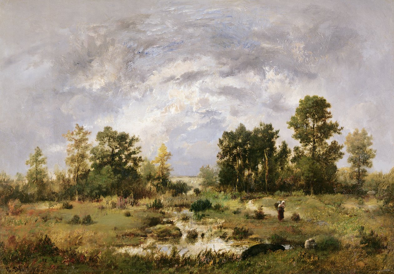 Wooded landscape by Narcisse Virgile Diaz de la Peña