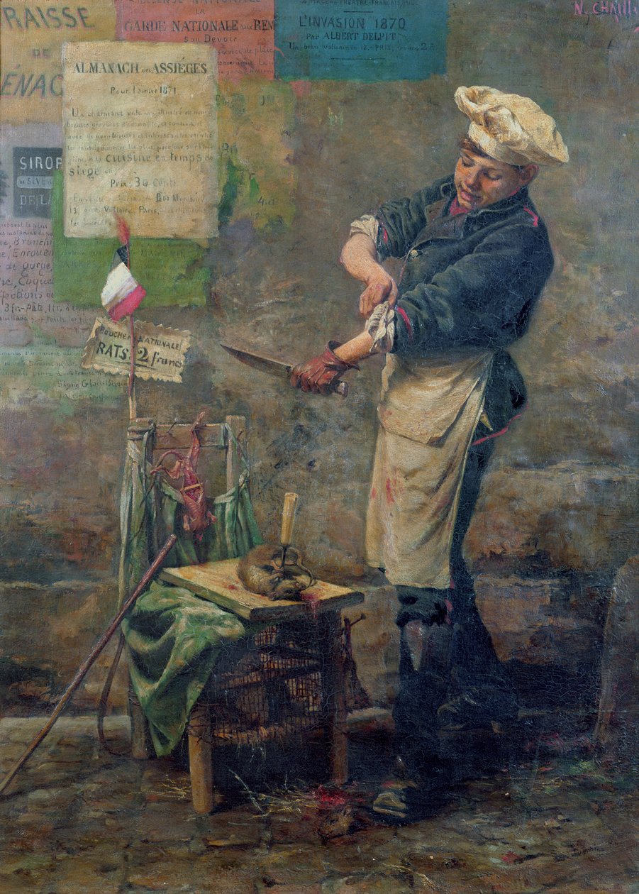 Rat Seller during the Siege of Paris, 1870 by Narcisse Chaillou