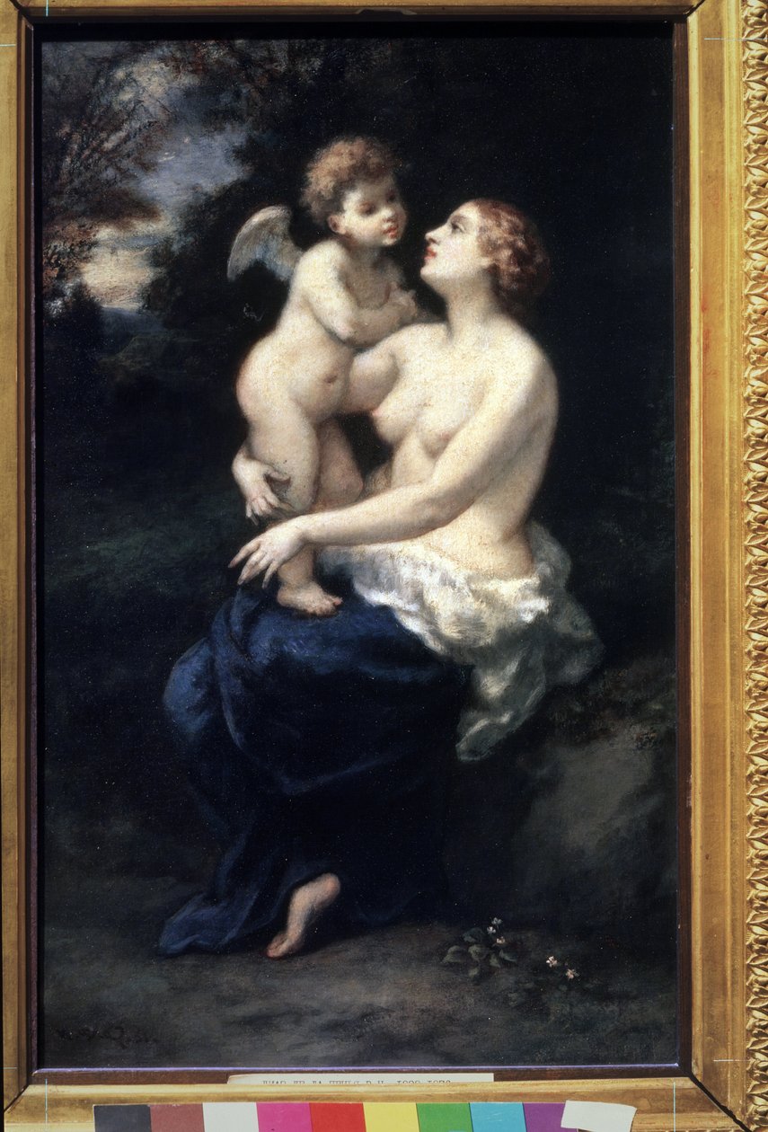 Venus with Cupid on Her Lap by Narcisse Virgile Diaz de la Peña