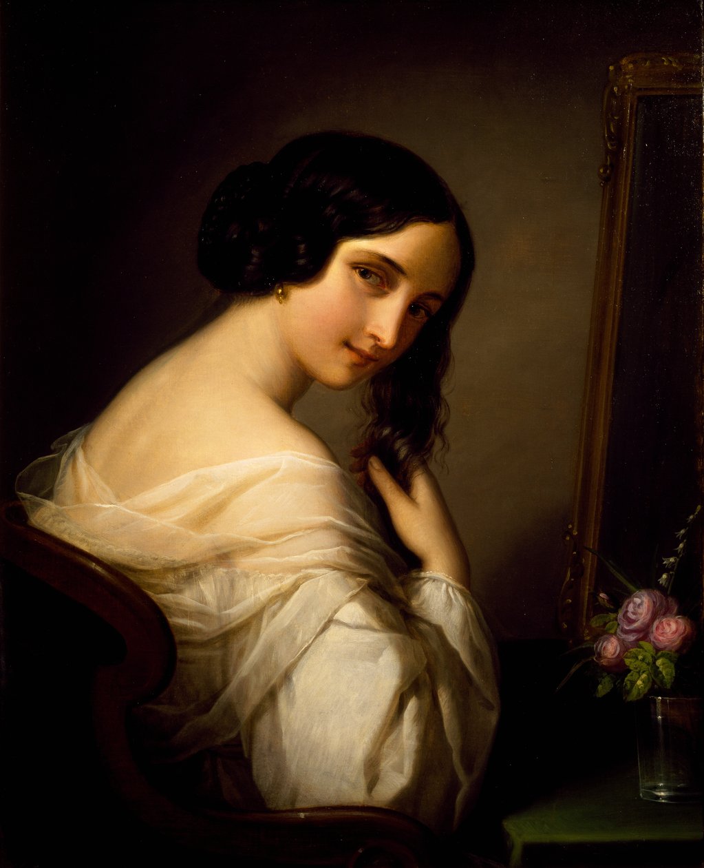 A lady at her toilette by Natale Schiavoni