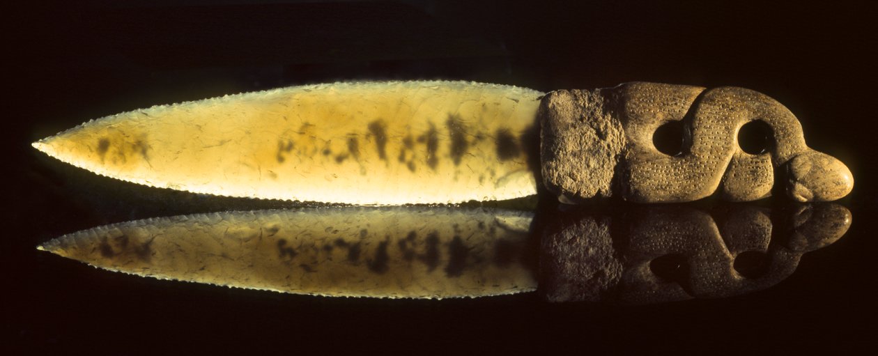 Neolithic Carved and Chipped Stone Knife Excavated at Catal Huyuk in Central Anatolia by Nathan Benn