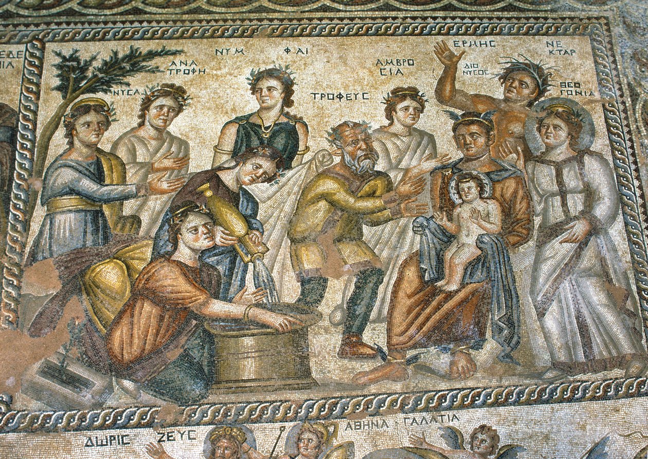 Roman Mosaic in the Villa House of Aion by Nathan Benn