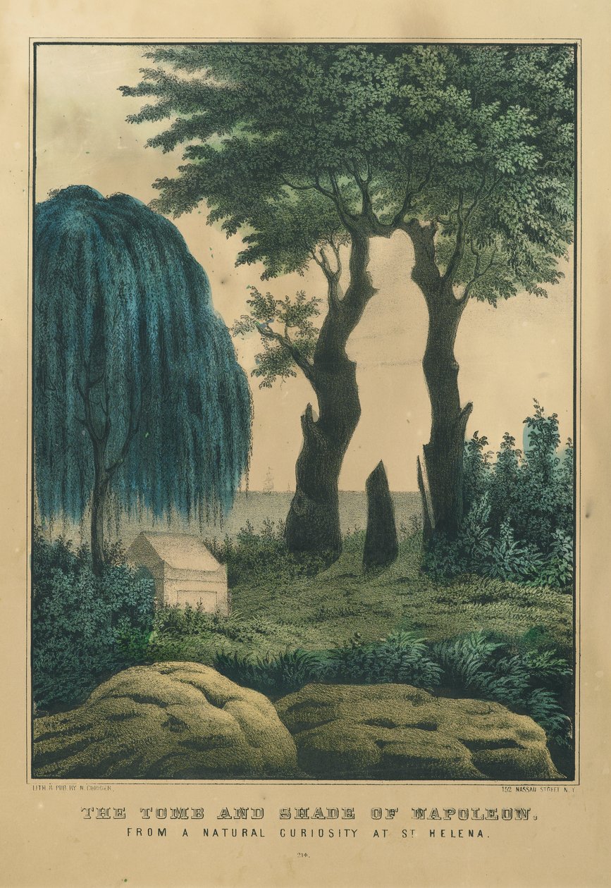 The Tomb and Shade of Napoleon, from a Natural Curiosity at St. Helena by Nathaniel Currier