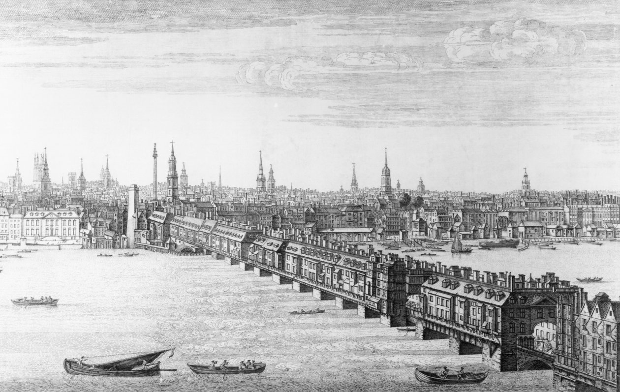 West Front of London Bridge, 1749 by Nathaniel and Samuel Buck