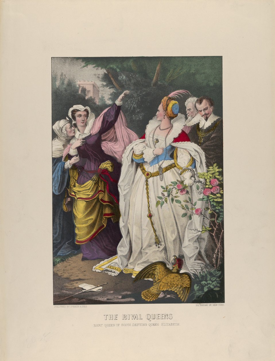 The Rival Queens - Mary Queen of Scots Defying Queen Elizabeth, 1857-72 by Currier and Ives