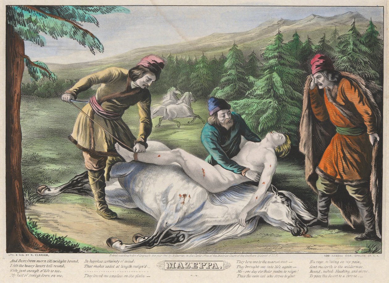 Mazeppa: Plate 4 of Set of Four Plates (Rescued) by Nathaniel Currier