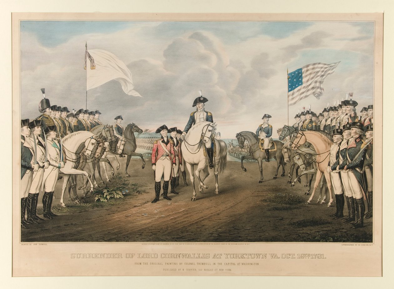 Surrender of Cornwallis at Yorktown, Va. Oct 19, 1781 / From the Original Painting by Colonel Trumbull, Painted by John Trumbull by Nathaniel Currier