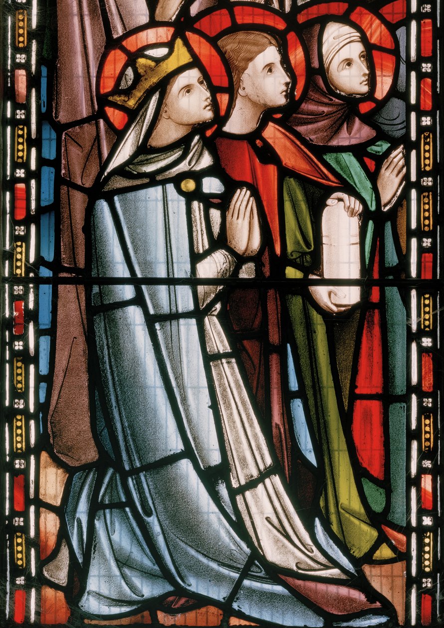 Christ in Majesty attended by Saints, detail, 1863 (stained glass) by Nathaniel Westlake