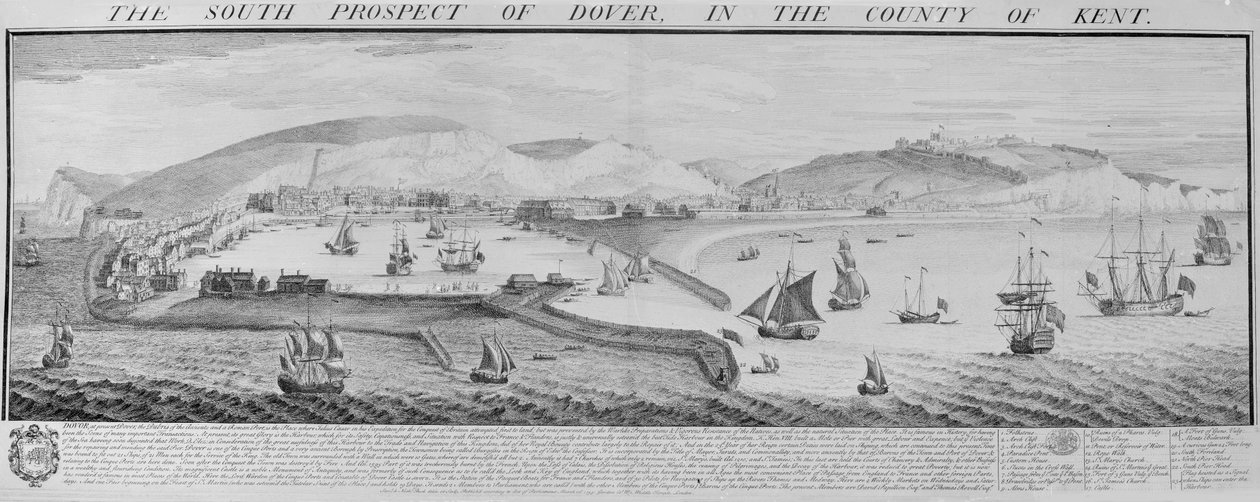 The South Prospect of Dover in the County of Kent by Nathaniel and Samuel  Buck