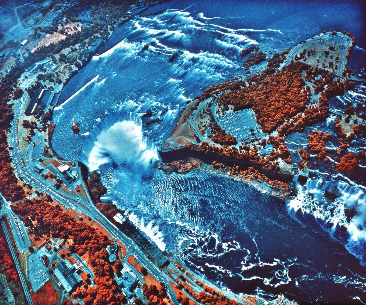Infrared Photograph of Niagara Falls Taken from NASA Earth Survey 2 Aircraft by National Aeronautics and Space Administration National Aeronautics and Space Administration