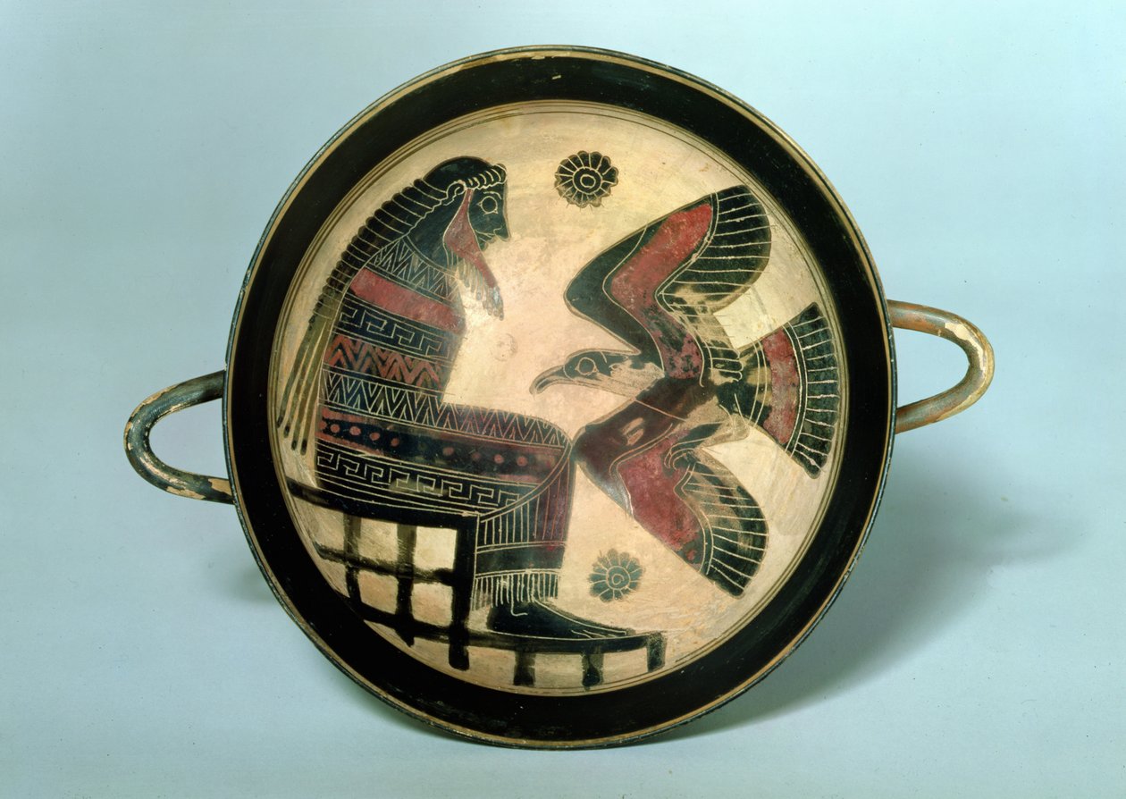Laconian Cup Depicting Zeus and the Eagle, c.550 BC by Naukratis Painter