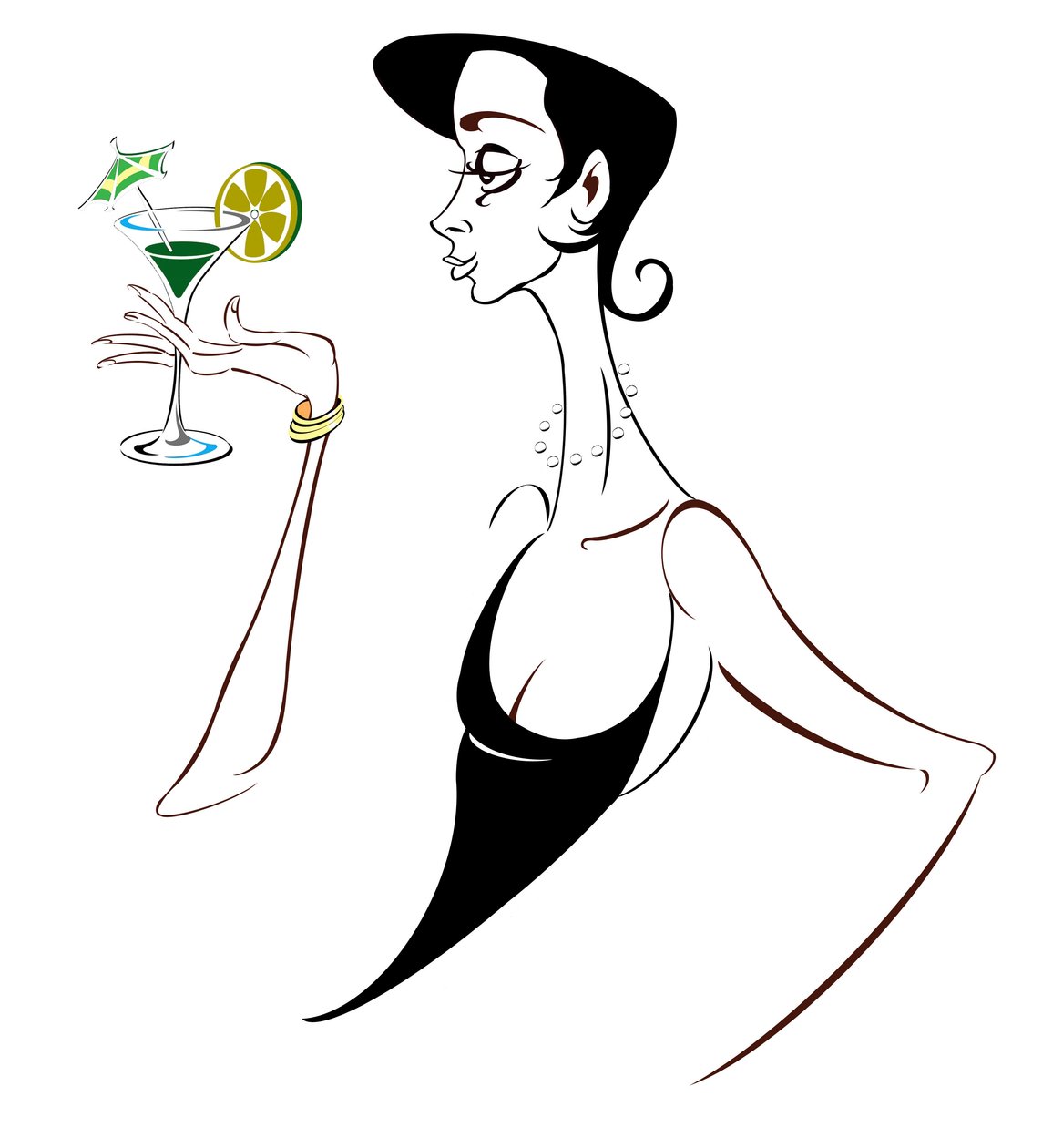 1920s fashion: party girl with drink by Neale Osborne