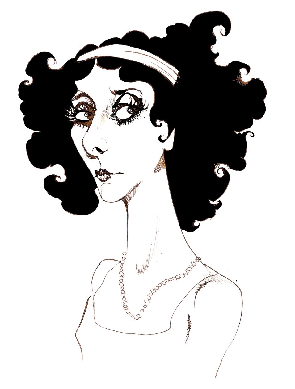 Anna Pavlova, Russian ballet dancer; caricature by Neale Osborne